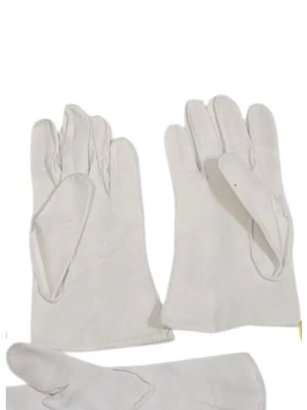Vintage Glove Lot 4 Pair Assorted White & Yellow Embroidered Details